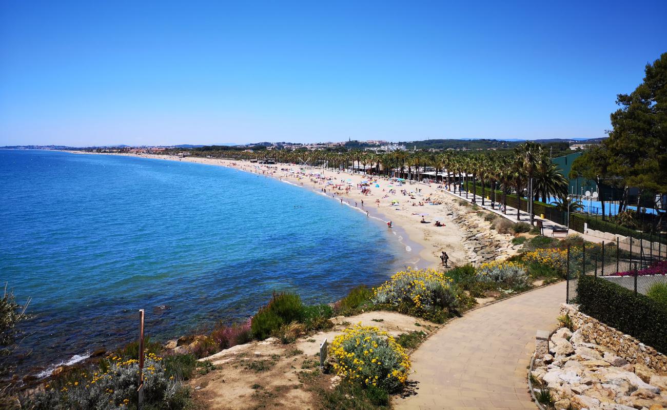 Foto de Platja Llarga con arena oscura superficie