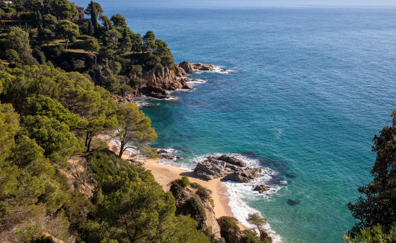 Foto de Cala Boadella con brillante arena fina superficie