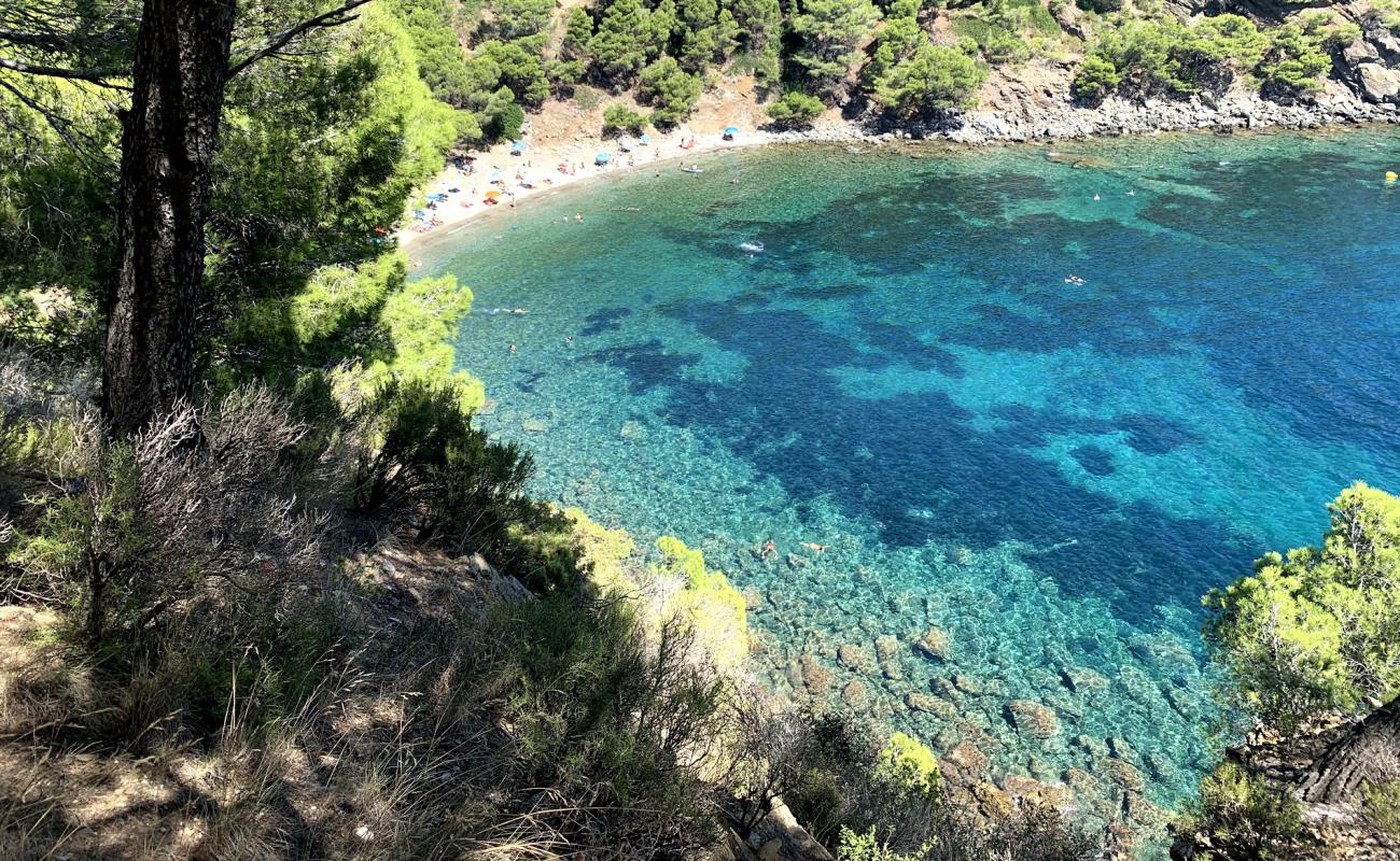 Foto de Cala Rostella con guijarro oscuro superficie