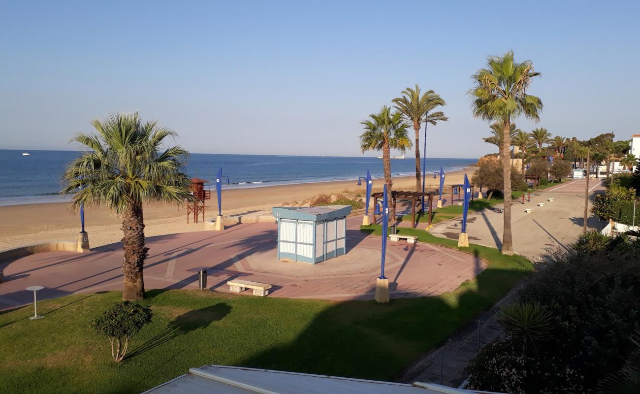 Foto de playa de la barrosa con arena brillante superficie