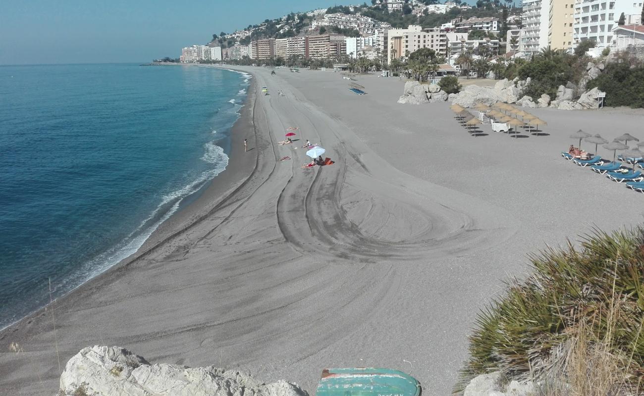 Foto de Playa de Velilla con guijarro fino gris superficie