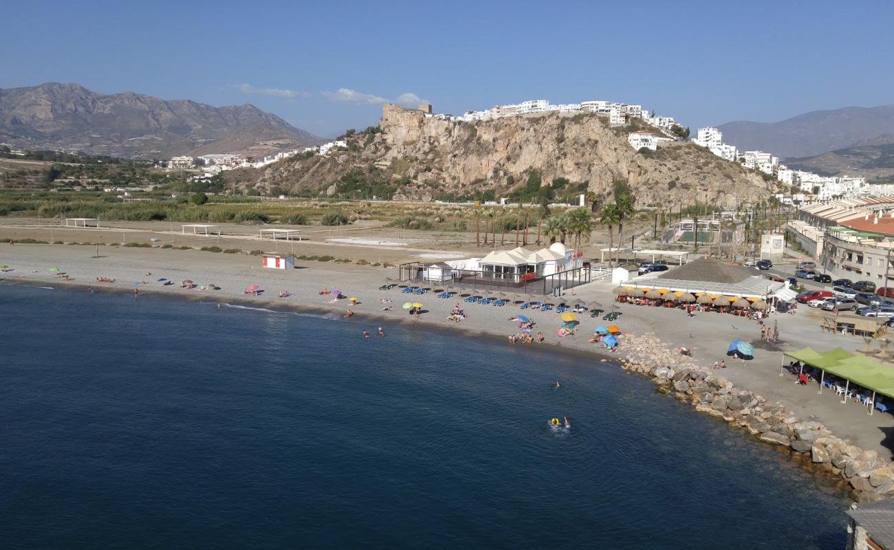 Foto de Playa de la Guardia con guijarro fino gris superficie