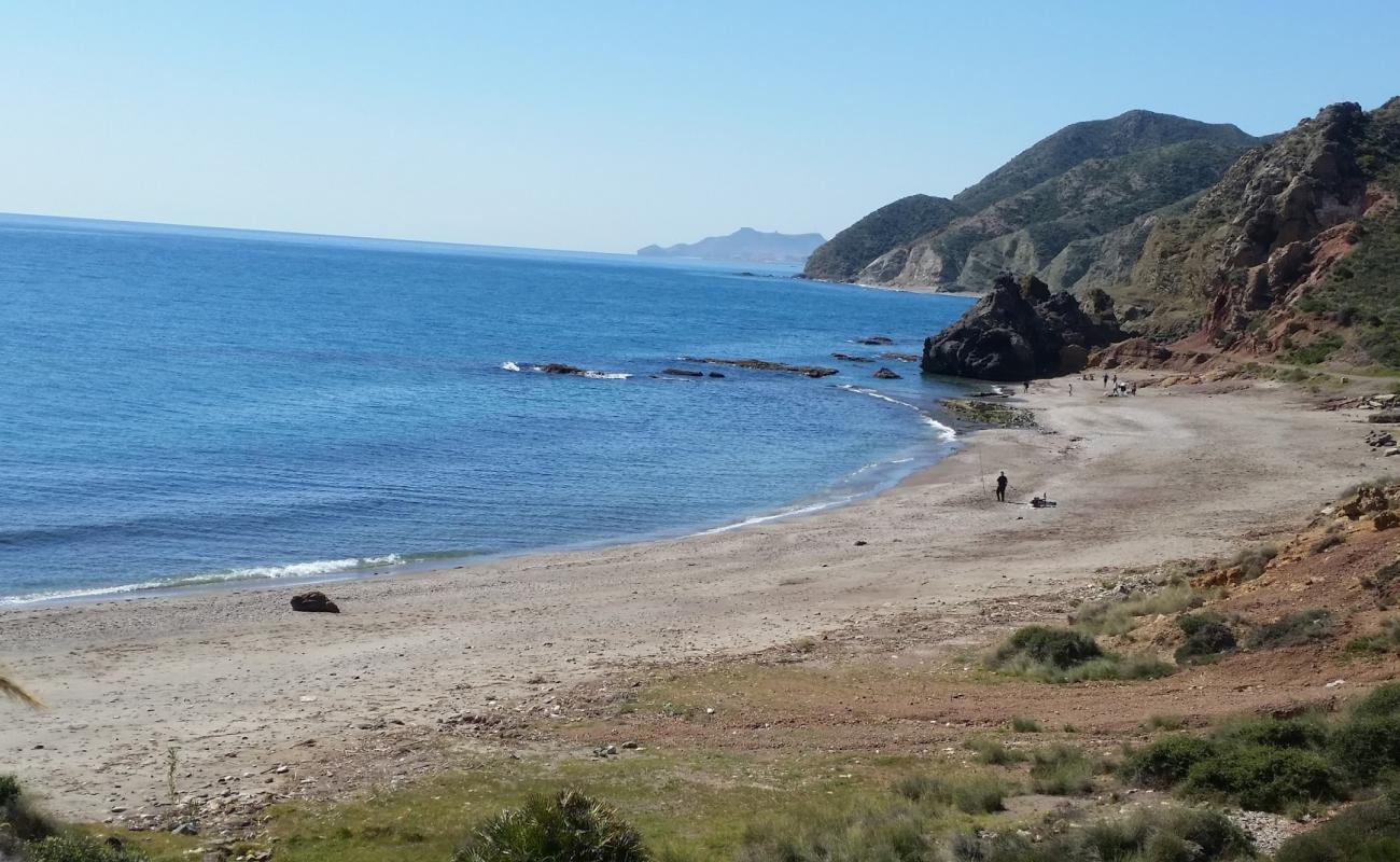 Foto de Playa del Sombrerico con arena/guijarros negro superficie