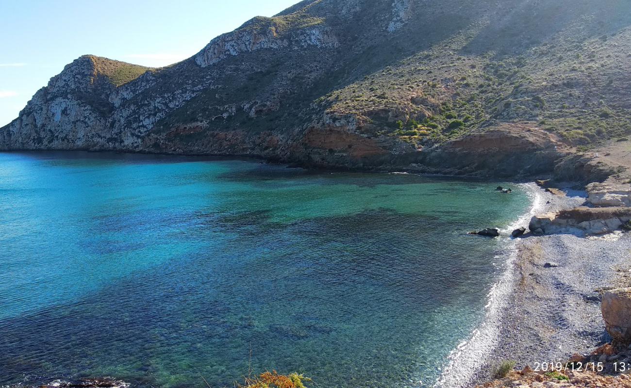 Foto de Playa Ensenada de la Fuente con arena gris superficie