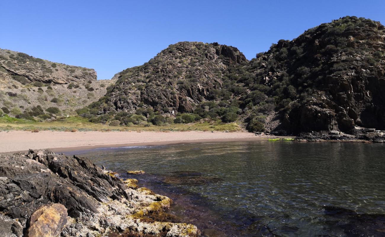 Foto de Playa de las Mujeres con arena gris superficie