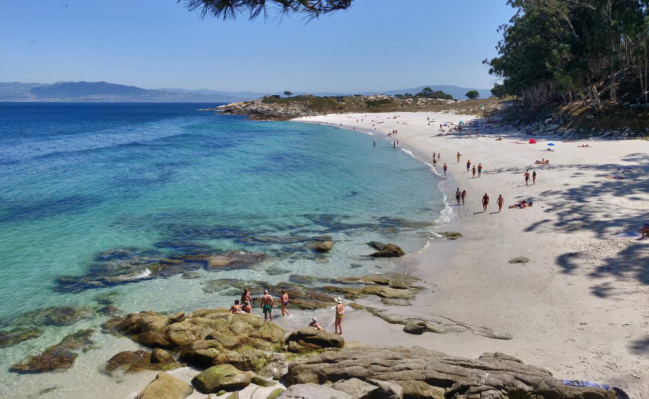 Foto de Praia de Figueiras con arena fina blanca superficie