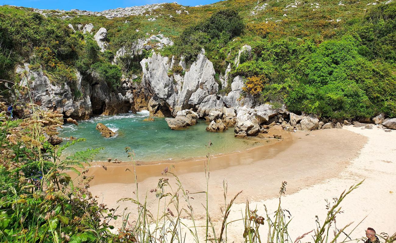 Foto de Playa Gulpiyuri con arena brillante superficie