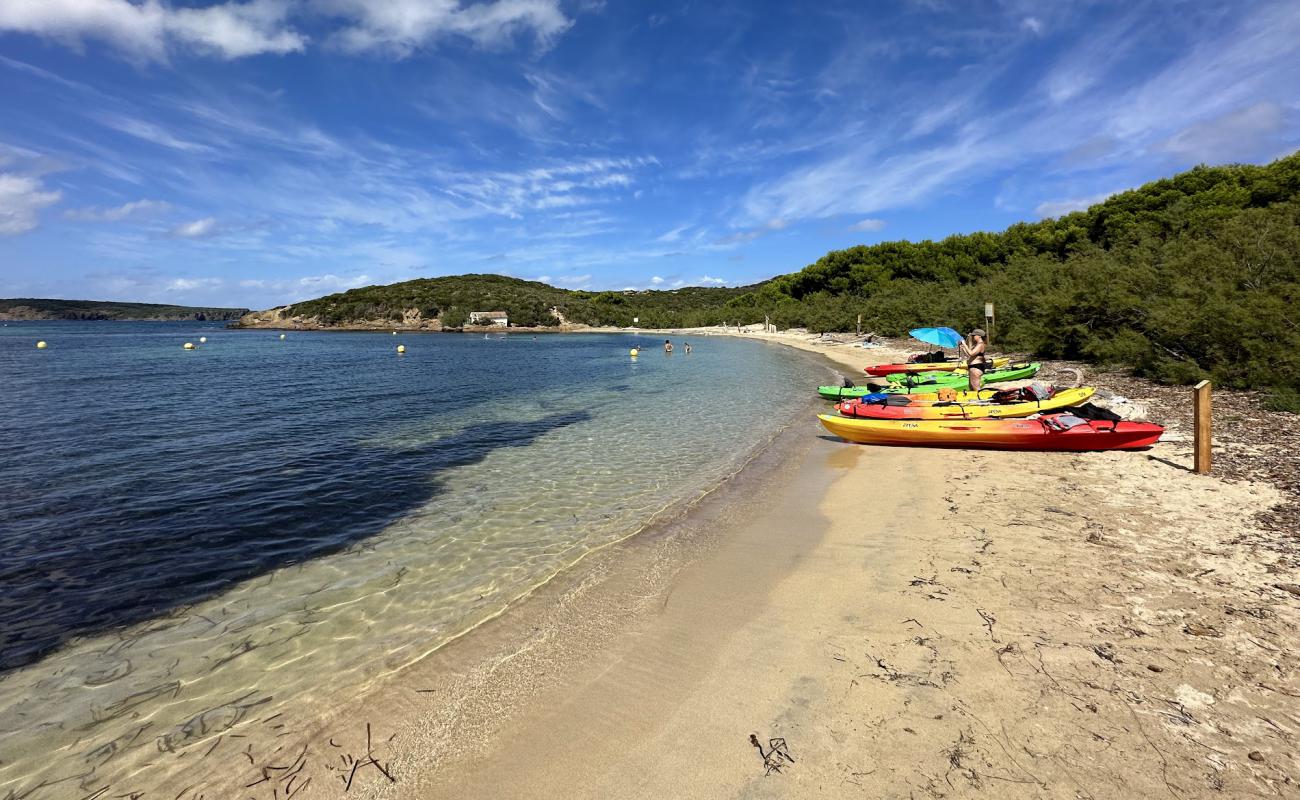 Foto de De s’Illa o Tamarells Beach con arena brillante superficie