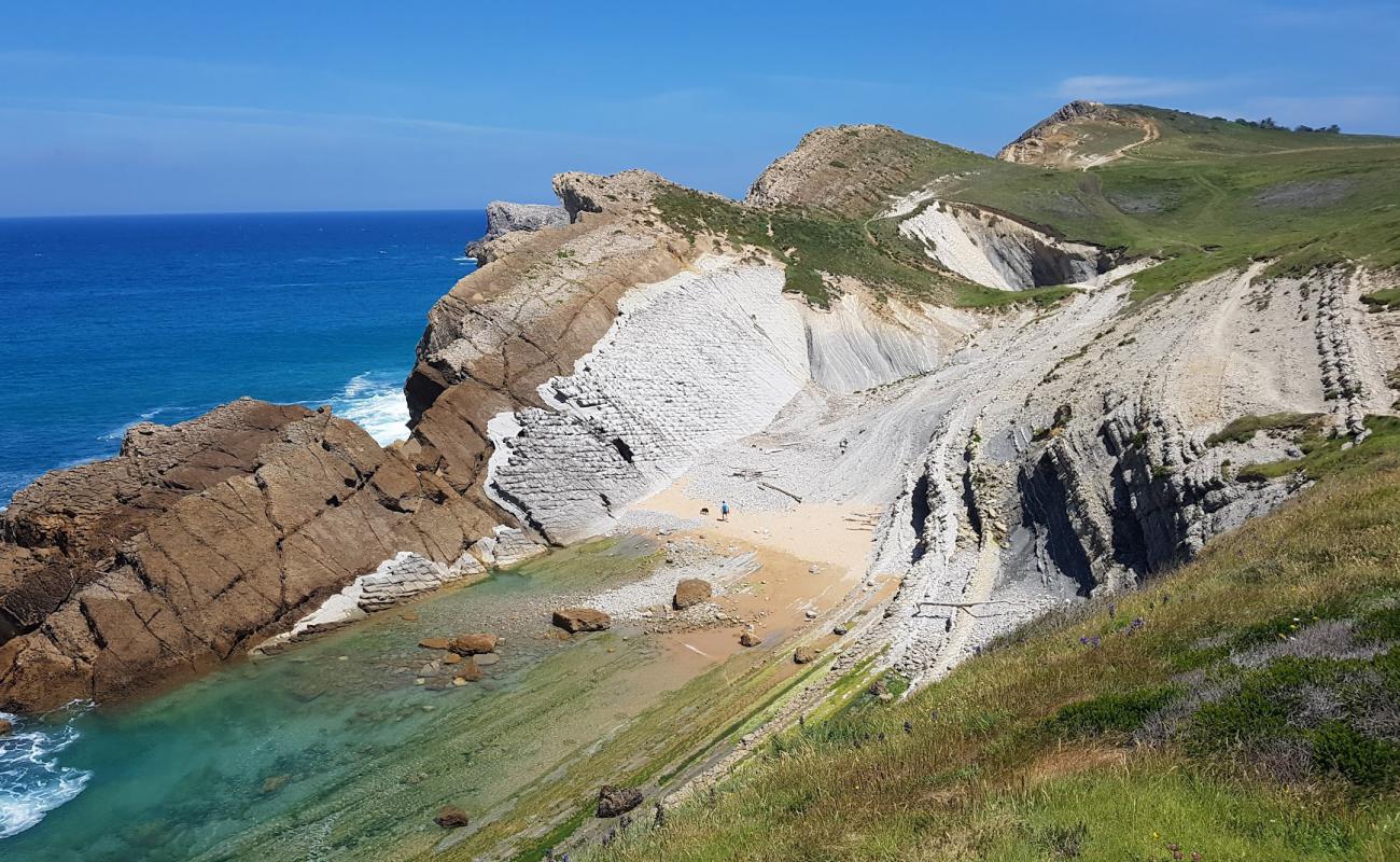 Foto de Pedruquías Beach con arena brillante y rocas superficie