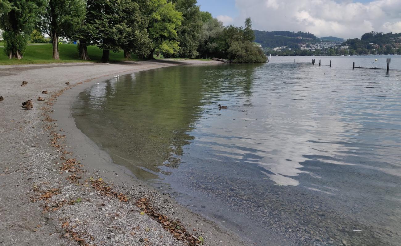 Foto de Strandbad Tribschen Lucerne con guijarro fino gris superficie