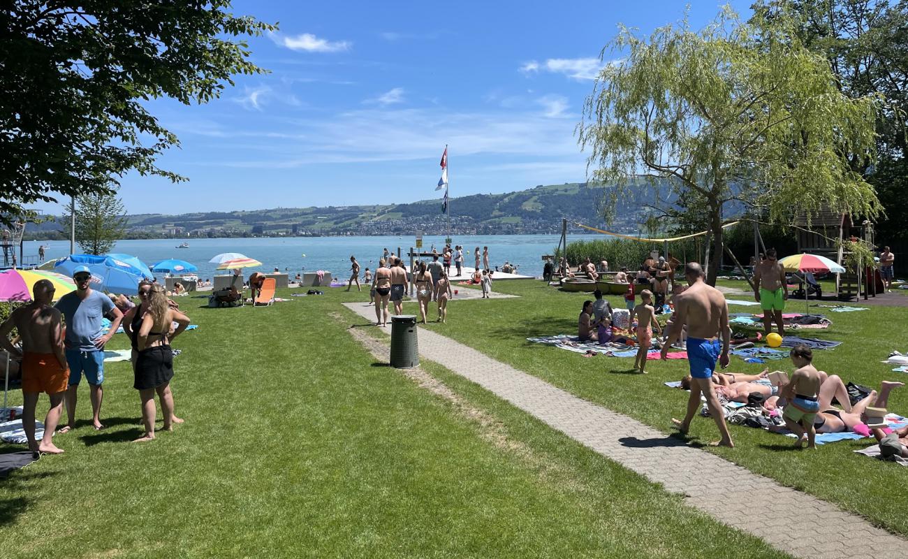 Foto de Strandbad Huenenberg con hierba superficie