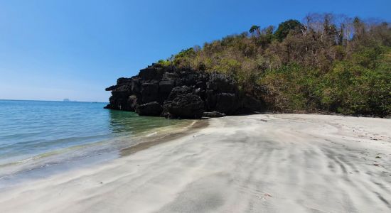 Gray sand beach