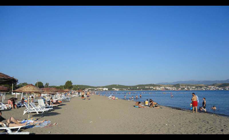 Foto de Aliaga beach con arena brillante superficie