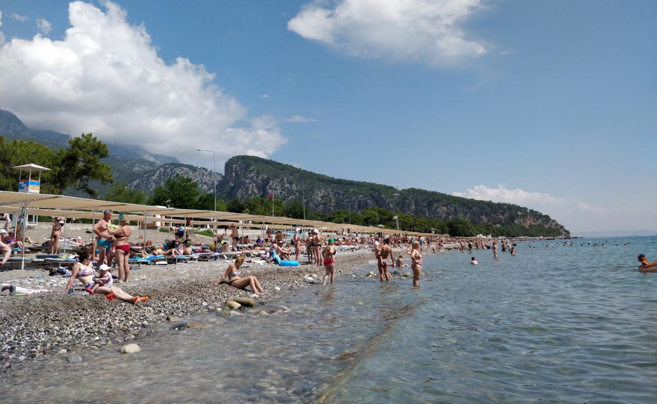 Foto de Playa Beldibi-Turkuaz con guijarro gris superficie