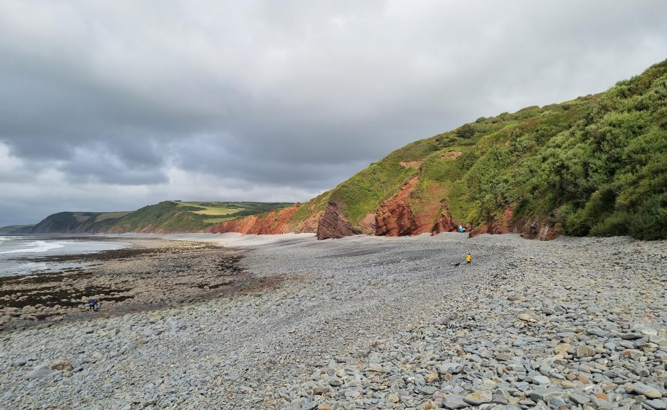 Foto de Playa de Peppercombe con guijarro gris superficie