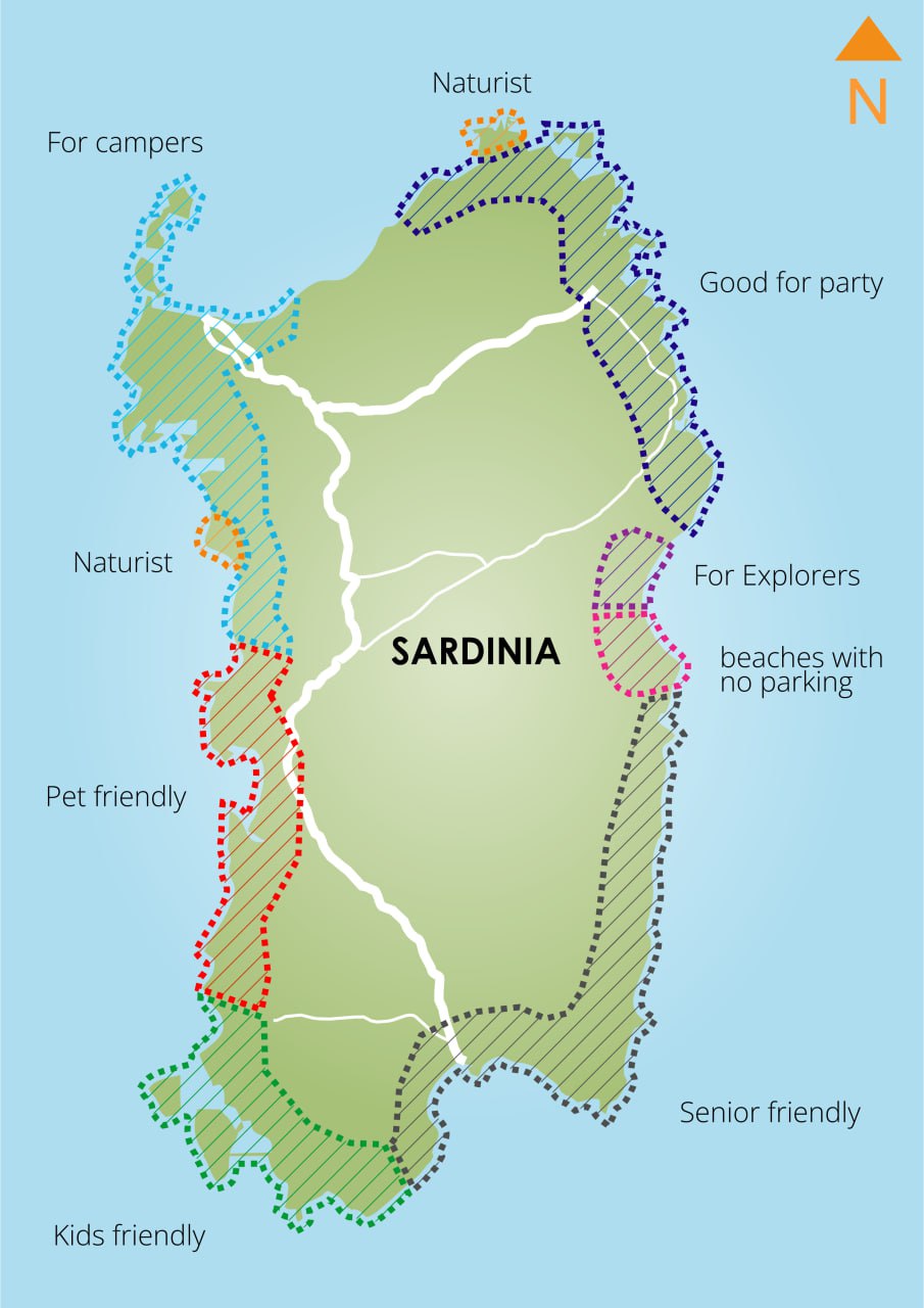 Mapa de Cerdeña